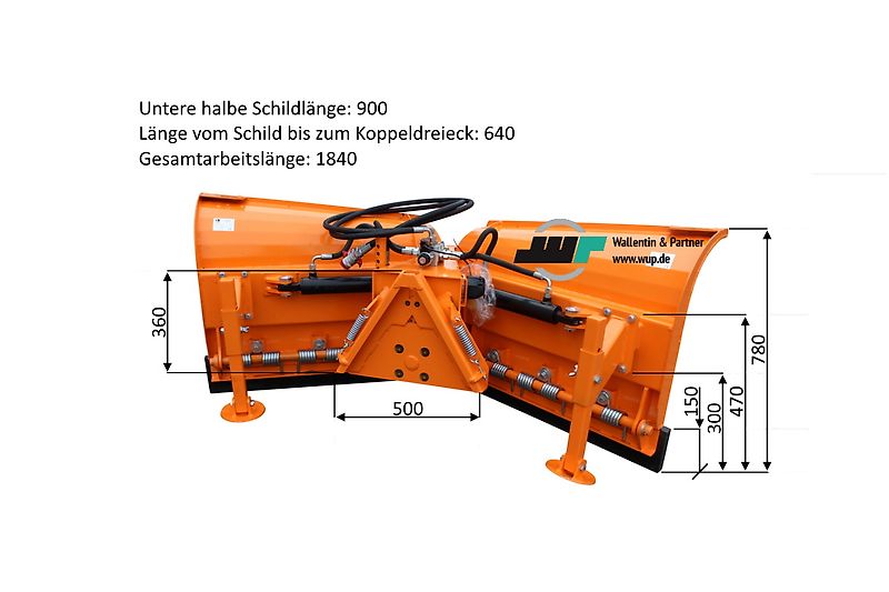 www.wupodo.de - Wallentin & Partner GmbH Schneeschiebeschild 180 cm | Schneepflug 1,80 m V-Form Kat.0