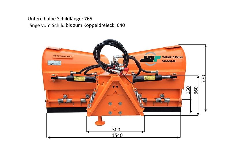 www.wupodo.de - Wallentin & Partner GmbH Schneeschild - Schneepflug 1,50 Vario V-Form hydraulisch
