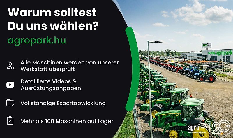 John Deere V451M round baler, 90 - 165 cm bale diameter, variable chamber, net binding, MaxiCut HC Premium with 13 knives, BaleTrak Plus monitor