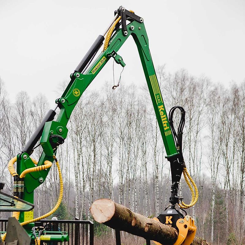 Kellfri Forstkran Holzgreifer Greiferlader 6,3 m Forstgreifer Rückezange Ladekran Kat 2