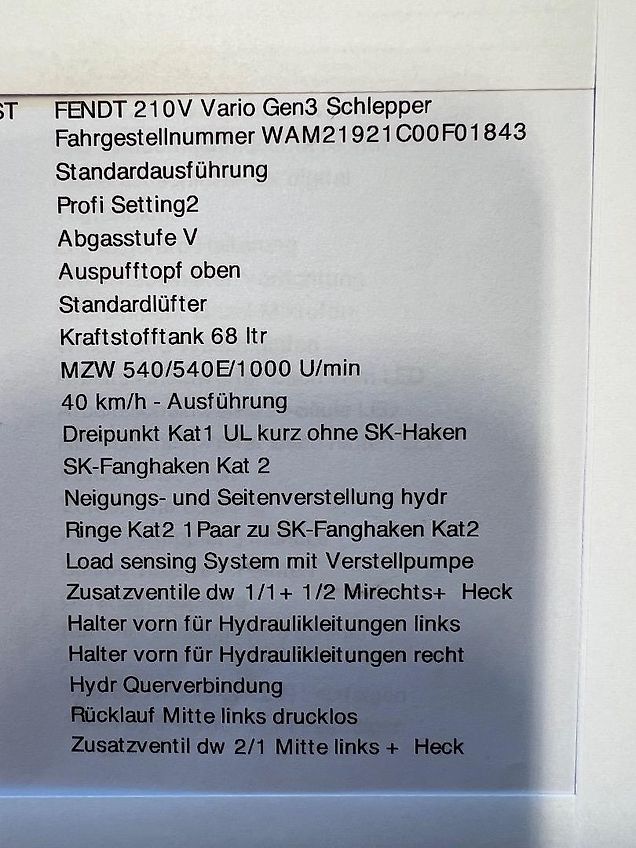 Fendt 210 V Vario Profi Gen 3