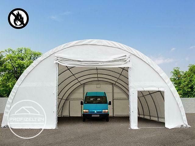 Toolport GmbH Rundbogenhalle 9,15x20m Lagerzelt Zelthalle Industriezelt grün