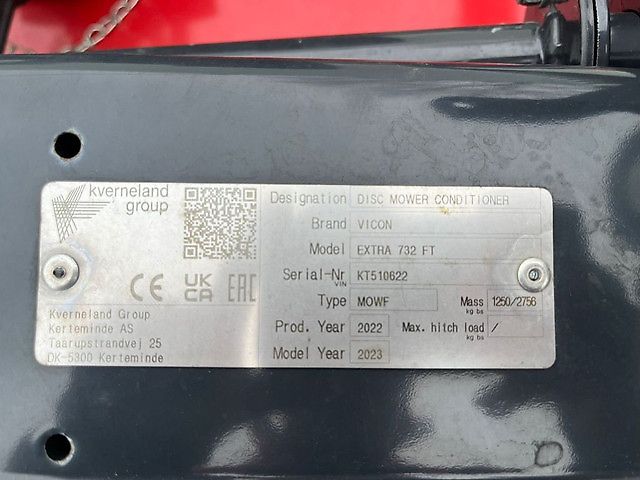 Vicon Extra 732 FT Express front maaier met kneuzer ex demo