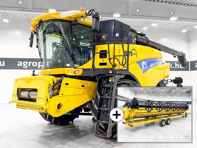 New Holland CR9090 Elevation 4WD combine, 10,7 m Varifeed header with trolley, 1050/50R32 tires