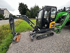 Eurotrac Minibagger HE18-1 mit Vollkabine + 3 Schaufeln, Schnellwechsler, Teleskop Fahrwerk