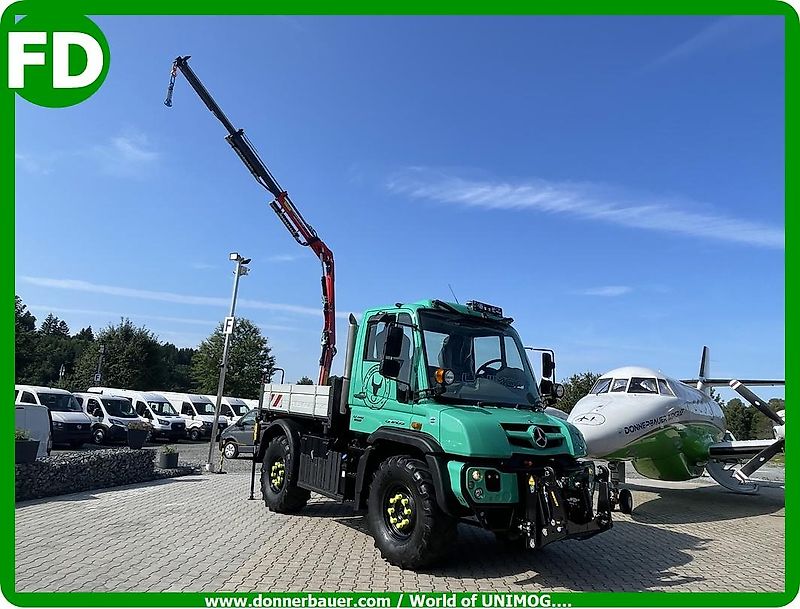 Mercedes-Benz Unimog U318 mit Ladekran aus Ez.2014, 1a Zustand , Leasing-Finanzierung mgl.