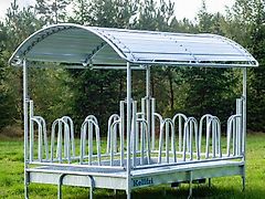 MD Kellfri Heuraufe mit Palisaden für Rinder, 12 -14  Fressplätze