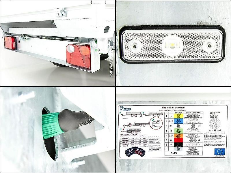 Debon Dreiseitenkipper 180x306 2,6t|E-Pumpe|Rampen|Stützen