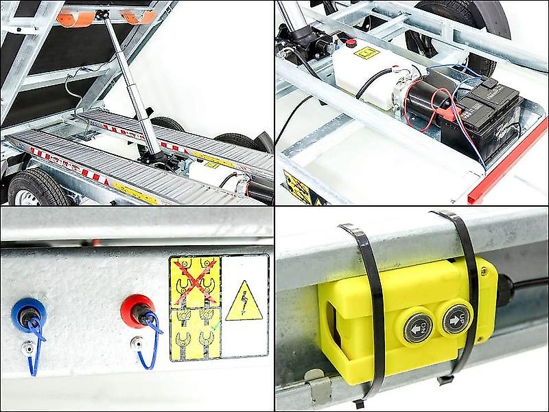 Debon Dreiseitenkipper 180x306 2,6t|E-Pumpe|Rampen|Stützen